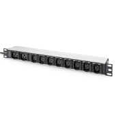 Listwa zasilająca PDU 19" Rack, 8x gniazdo C13, 2x gniazdo C19, 2.0m, 1x wtyk C20, 16A, aluminiowa