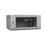Szafa sieciowa wisząca 19" 4U rack 600x450, drzwi szyba, szary, niedzielona, niezłożona, 60kg