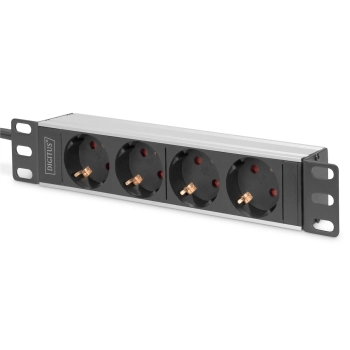 Listwa zasilająca PDU 10" Rack 4x gniazdo schuko,2.0m, 1x wtyk schuko, 16A, aluminiowa