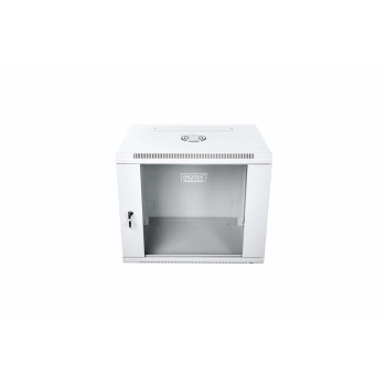 Szafa sieciowa wisząca 19" 9U rack 600x450, drzwi szyba, szary, niedzielona, złożona, 60kg