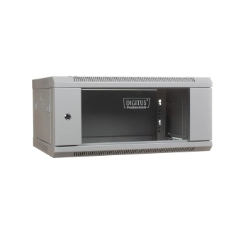 Szafa sieciowa wisząca 19" 4U rack 600x450, drzwi szyba, szary, niedzielona, niezłożona, 60kg