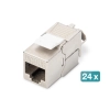 Moduł (gniazdo) keystone RJ45 (8P8C) kat.6A, STP, ekranowany, beznarzędziowy, stalowy, 24szt