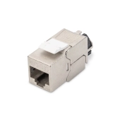 Moduł (gniazdo) keystone RJ45 (8P8C) kat.6A, STP,ekranowany, beznarzędziowy, stalowy, opaska czarna