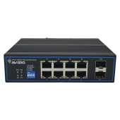 Niezarządzalny przełącznik przemysłowy (switch) 10xRJ45 - 8 portów RJ45 PoE+ 1Gb/s + 2 porty SFP Uplink 1Gb/s (budżet mocy 96W) AVIZIO